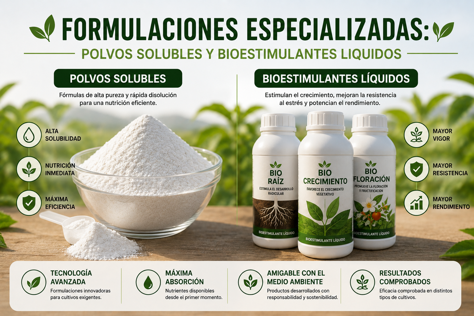 Formulaciones Solubles en Polvo y Líquidas